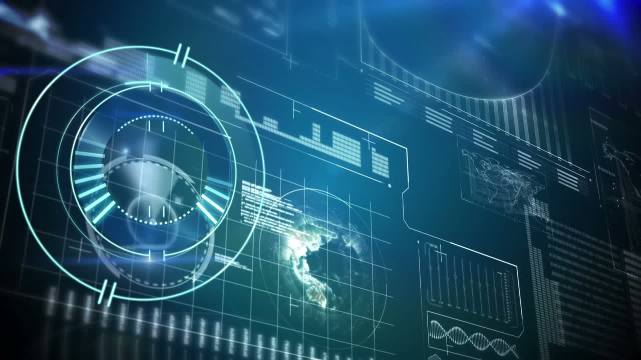animación del escaneo del alcance y el procesamiento de datos en la pantalla