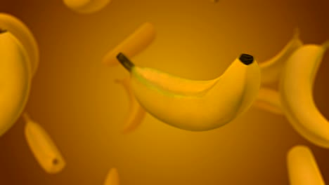 healthy organic bananas rotating and transition with luma matte alpha channel - seamless loop - stock video