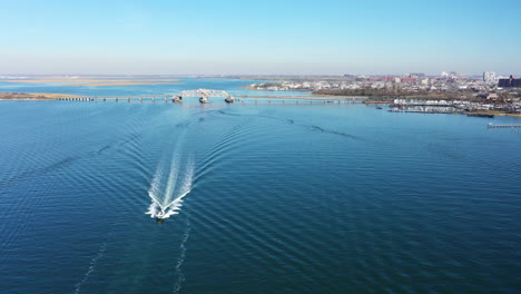 An-aerial-shot-over-Grassy-Bay-in-Queens,-NY