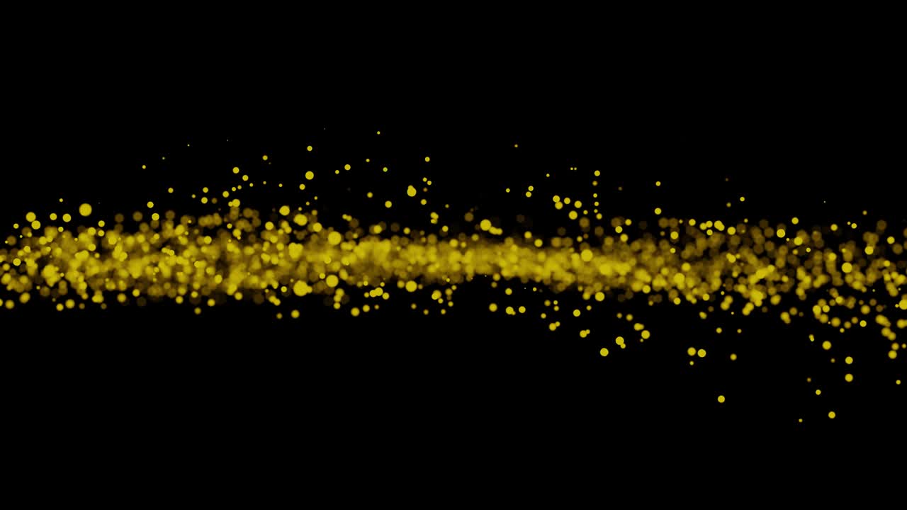 추상적인 금 입자, 검은색 배경
