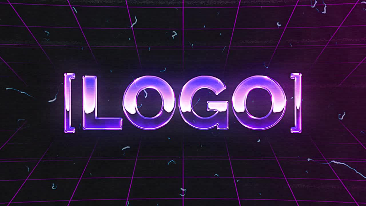 Retro Chrome Synthwave. Entra nel mondo degli anni '80 con questo modello, pensato per chi vuole distinguersi con una presentazione del titolo.