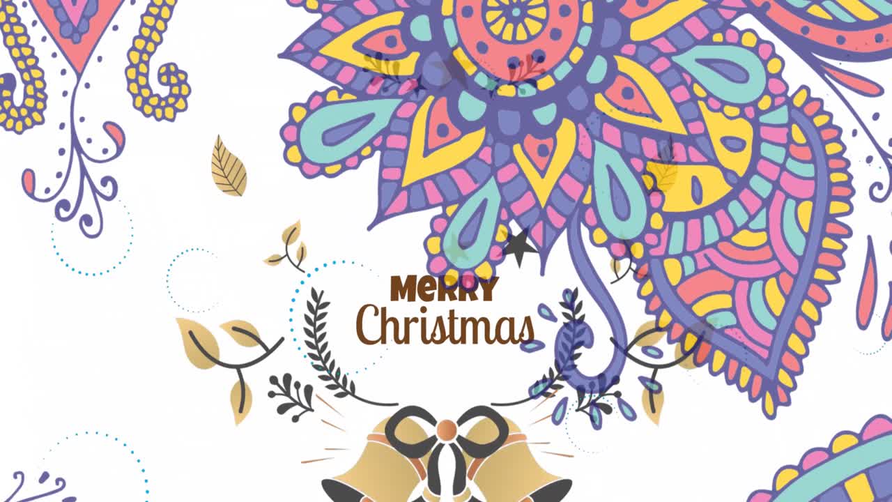 크리스마스 축하 문자의 애니메이션 크리스마스 장식 위에 텍스트