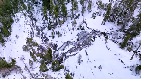 aerial view of lower eagle falls, emerald bay, lake tahoe, california