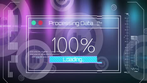 animation of data processing and diagrams on black background