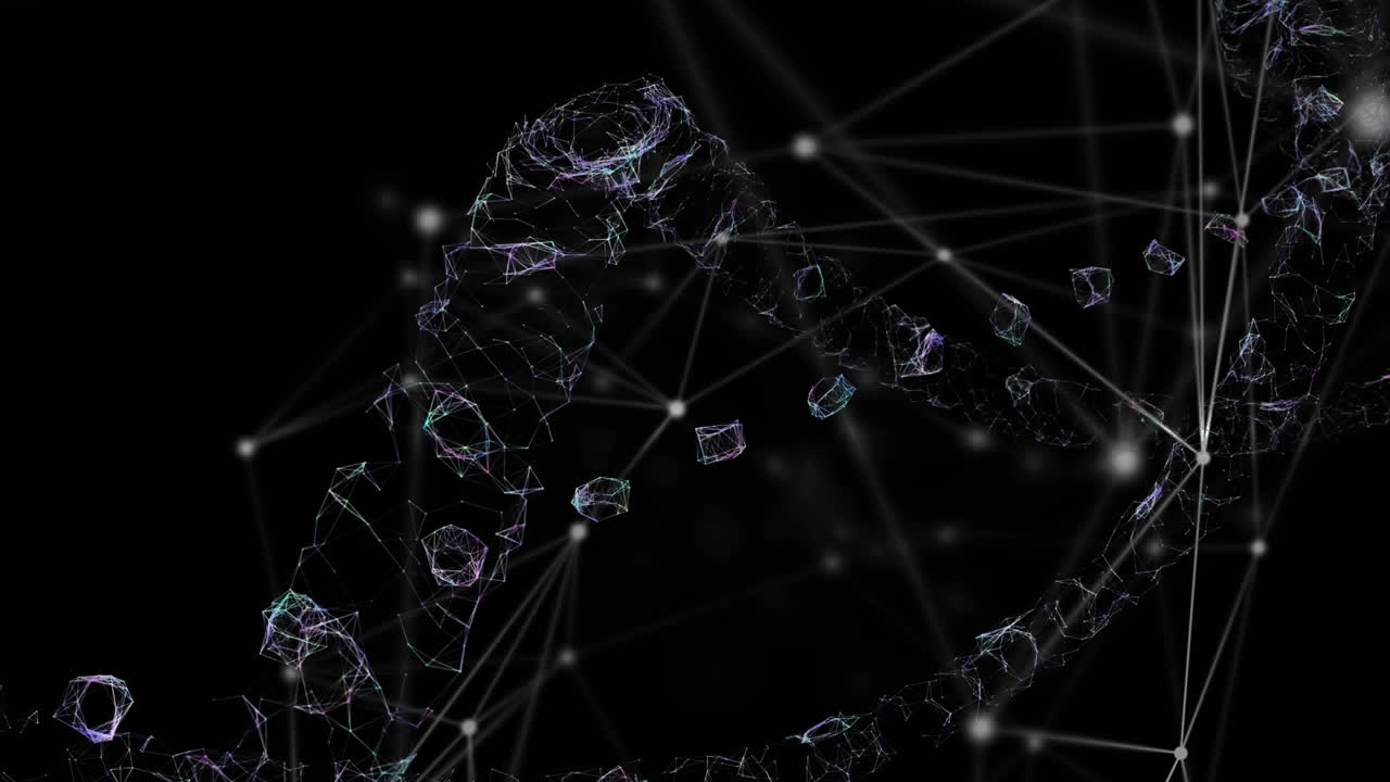 Web of connections against black background