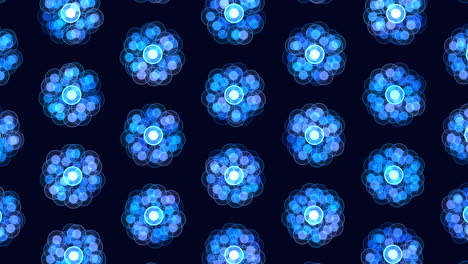 blue flower pattern tranquil circular design with varying petals