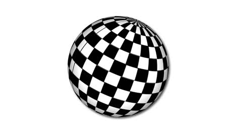 spinning abstract checkboard sphere animation. abstract sphere background.