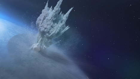 meteor strike on a planet