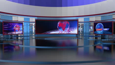 el bucle de fondo del estudio de noticias virtual en 3d