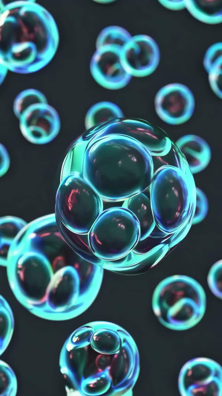 Abstract 3D Visualization of Glowing Cells