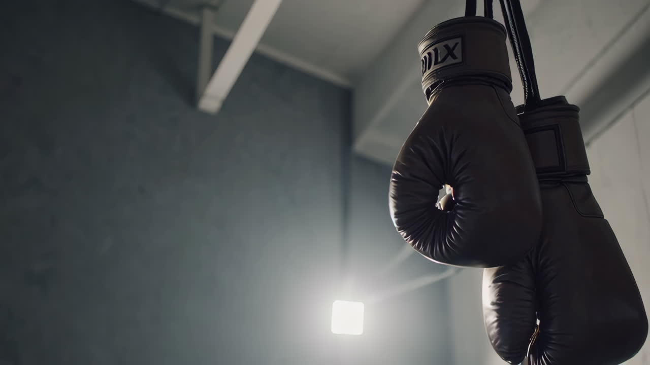 guantes de boxeo colgados
