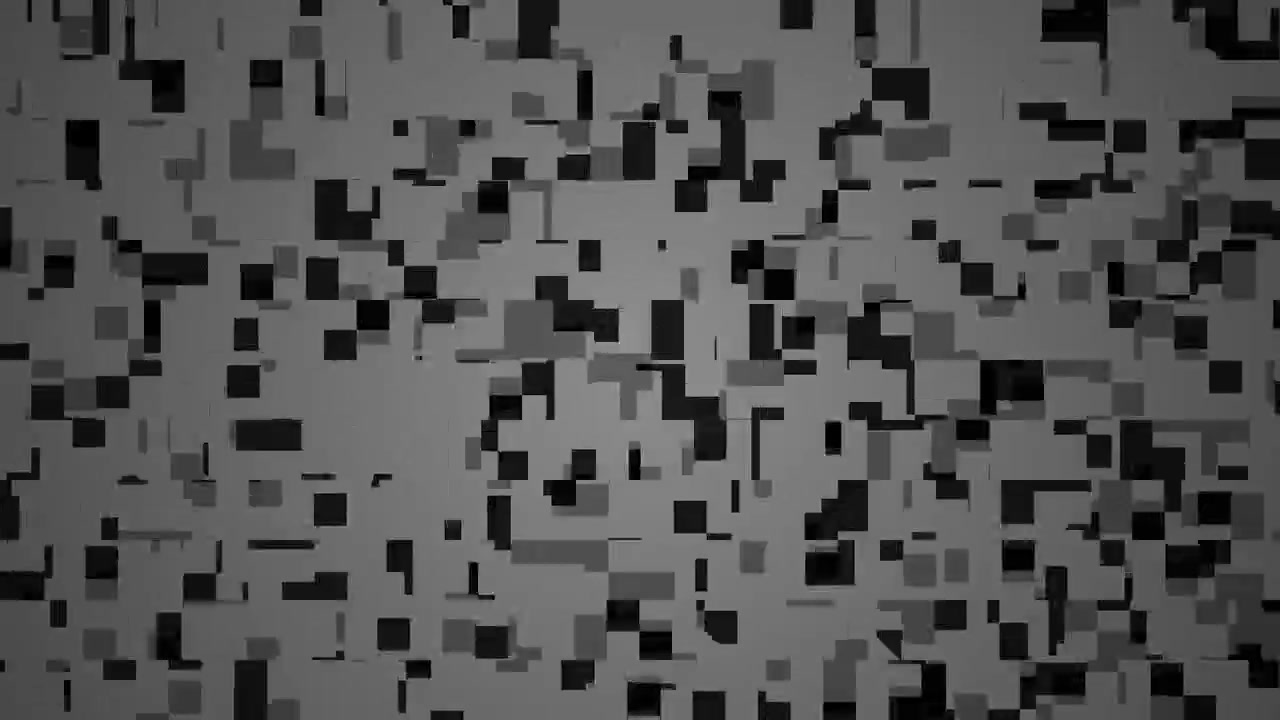 Abstract Digital Glitch Transition with Geometric Pixel Blocks