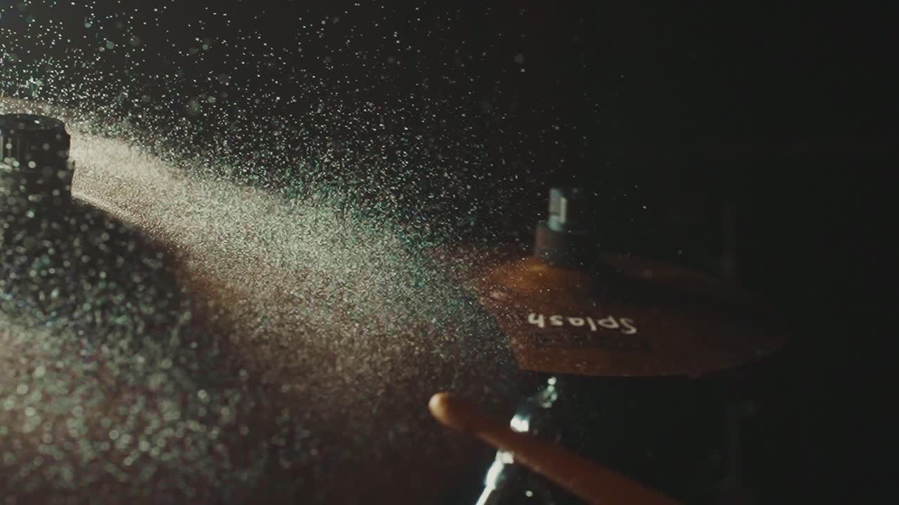 Close-up of a drummer playing a cymbal
