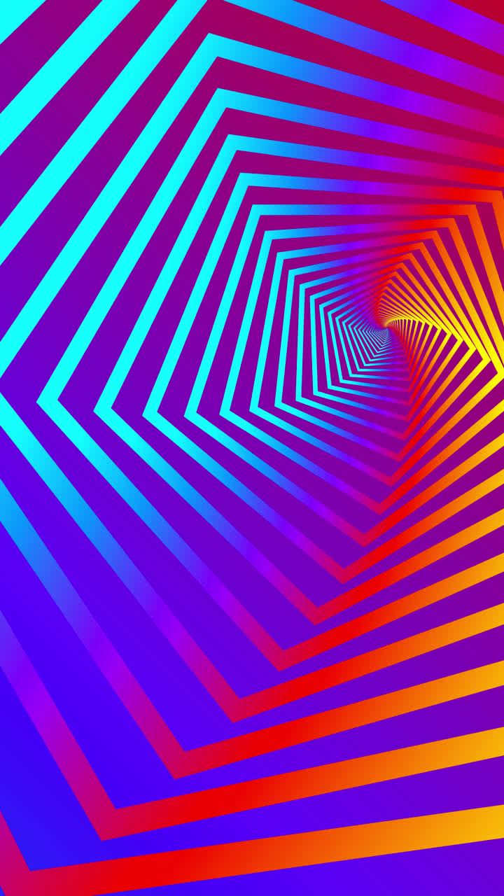 Colorful Hexagon Tunnel Abstract Pattern