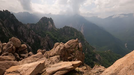 famous nature scenic attraction of seoraksan national park in south korea - wide shot