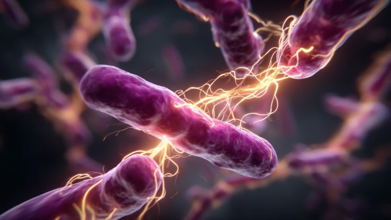 Interazioni dinamiche tra microrganismi: un'esplorazione ravvicinata del comportamento batterico e delle connessioni elettrofisiologiche in un mondo microscopico.