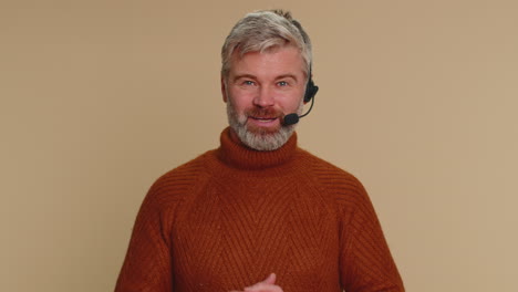 Man-wearing-headset-freelance-worker,-call-center,-support-service-operator-helpline-communication