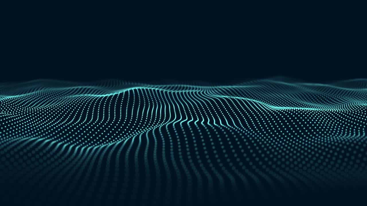 grande sfondo di dati digitali. onda astratta con punti in movimento. rendering 3d