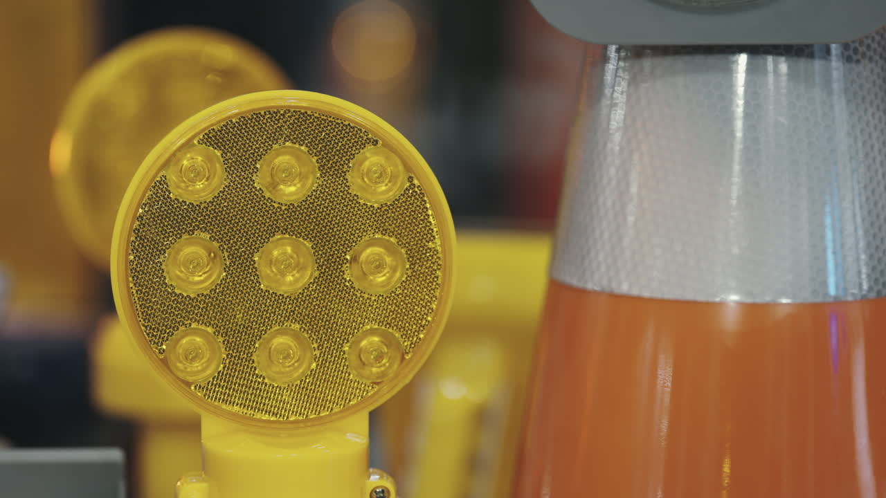 Yellow LED Light and Traffic Cone