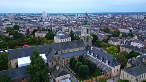 notre-dame-en-saint-melaine french abbey church, rennes, ille-et-vilaine in brittany, france