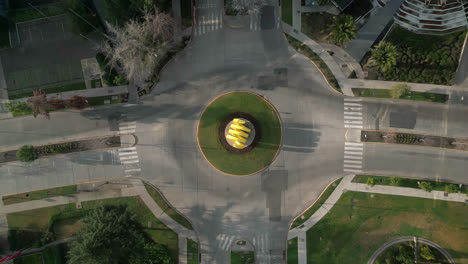 Straßenkreis-Geschäftsstadt-Drohnenschuss-Chile