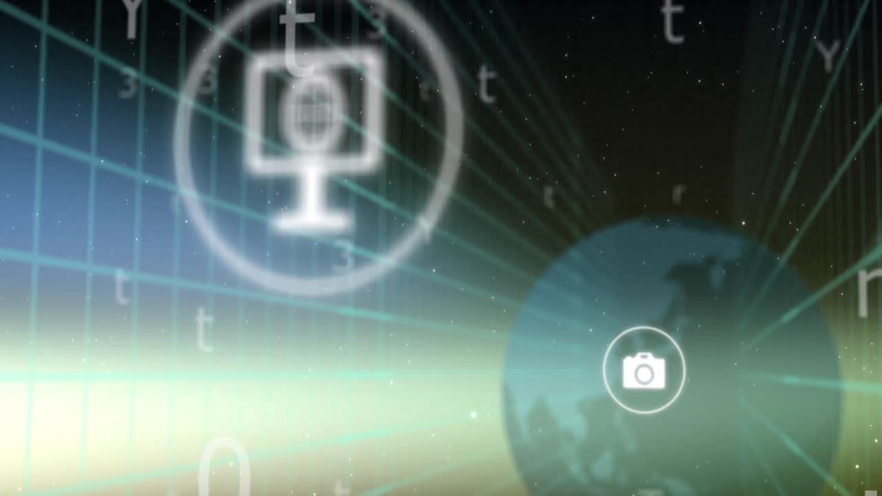 animación de las conexiones y procesamiento de datos del globo.