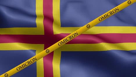 omicron variant and ban strip on aland flag