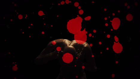 animación de zombi con marcas de sangre en fondo negro