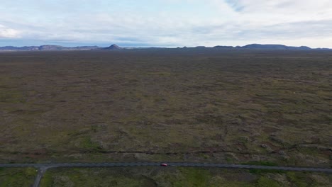 Aerial-view-of--tourist-park-on-icelandic--field