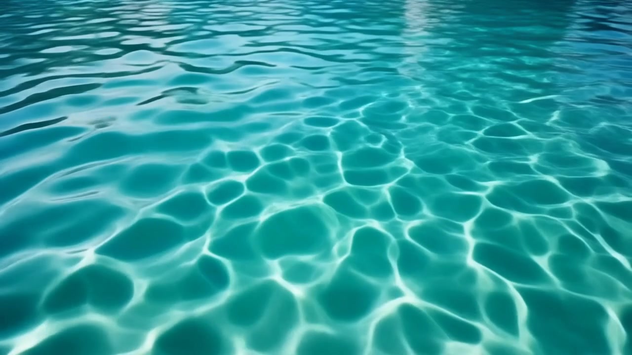 Refraksi Sinar Matahari pada Air Kolam Renang Biru Jernih
