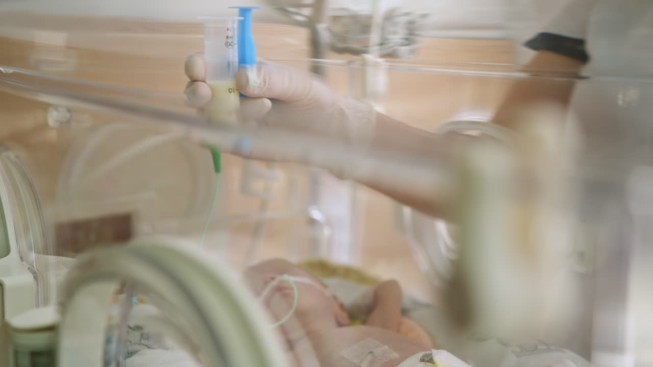 Feeding a premature baby in nicu