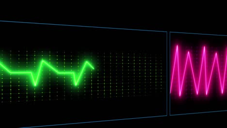 Animation-of-cardiograph-over-black-background