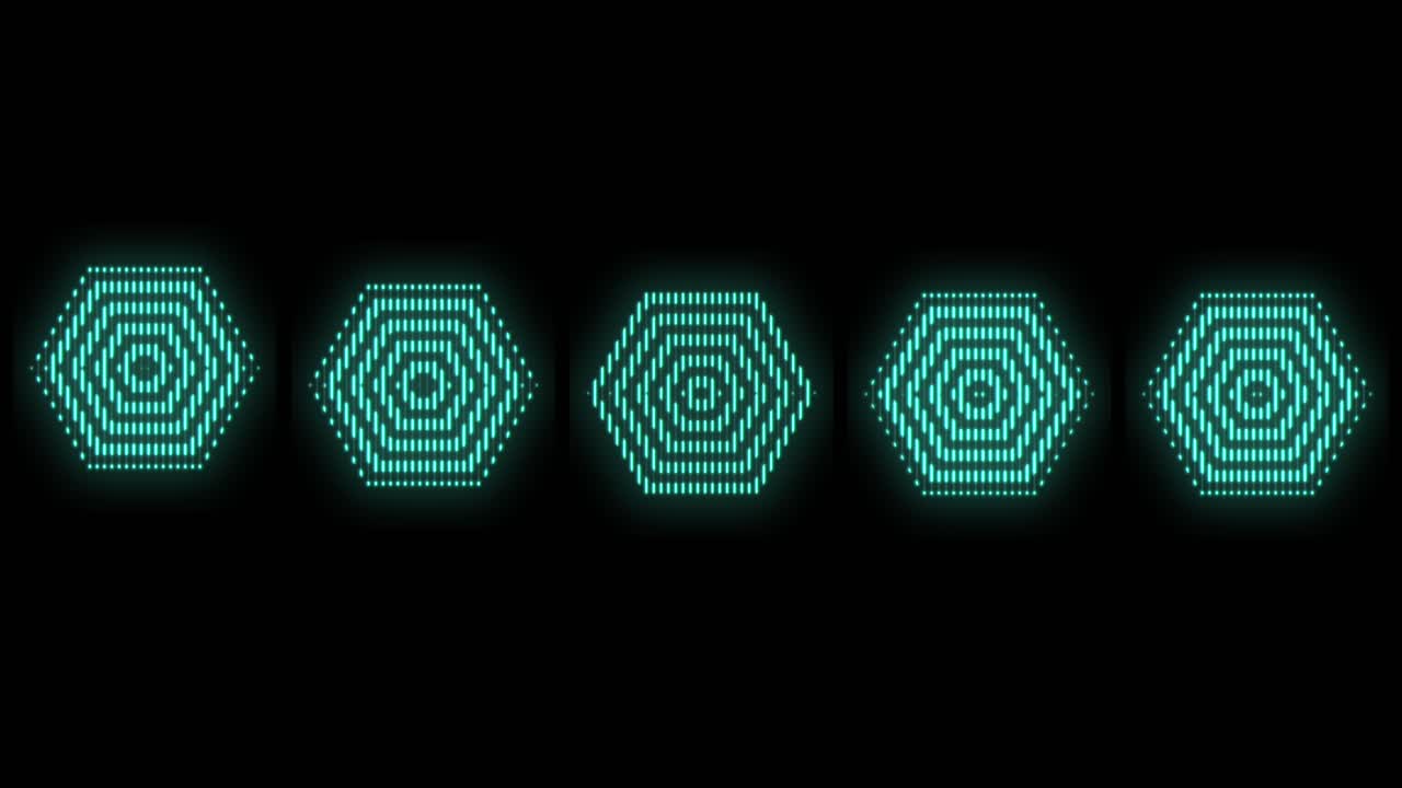 Hexagons pattern with pulsing neon green led light 10