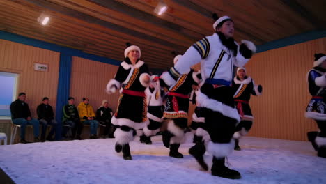indigenous dance performance in arctic village