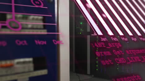 animation of statistical data processing against computer server room