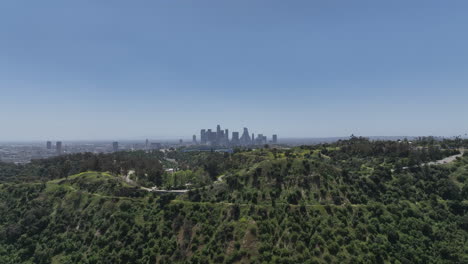 parque elysian en los ángeles, vista del horizonte del centro de los ángeles