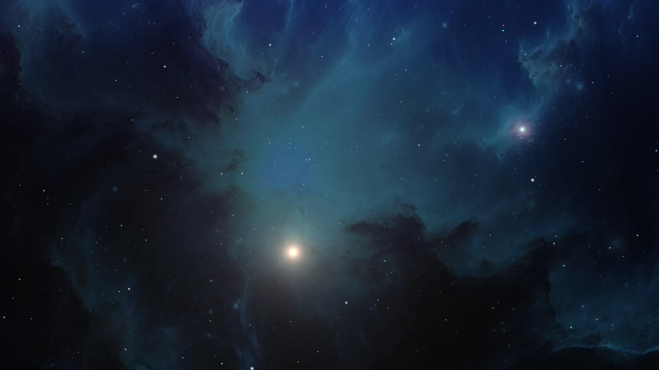 우주의 성운 속에 있는 밝은 빛을 탐구하는 것.