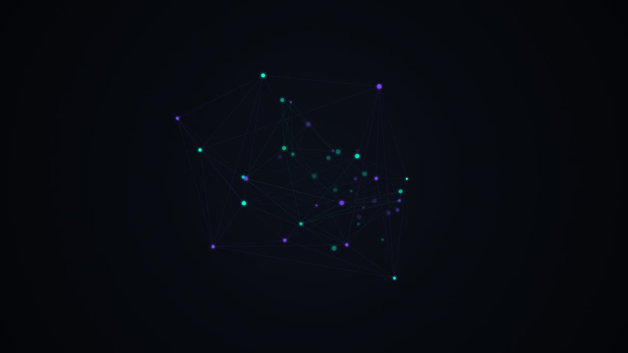 Abstract Digital Network Connection with Floating Nodes