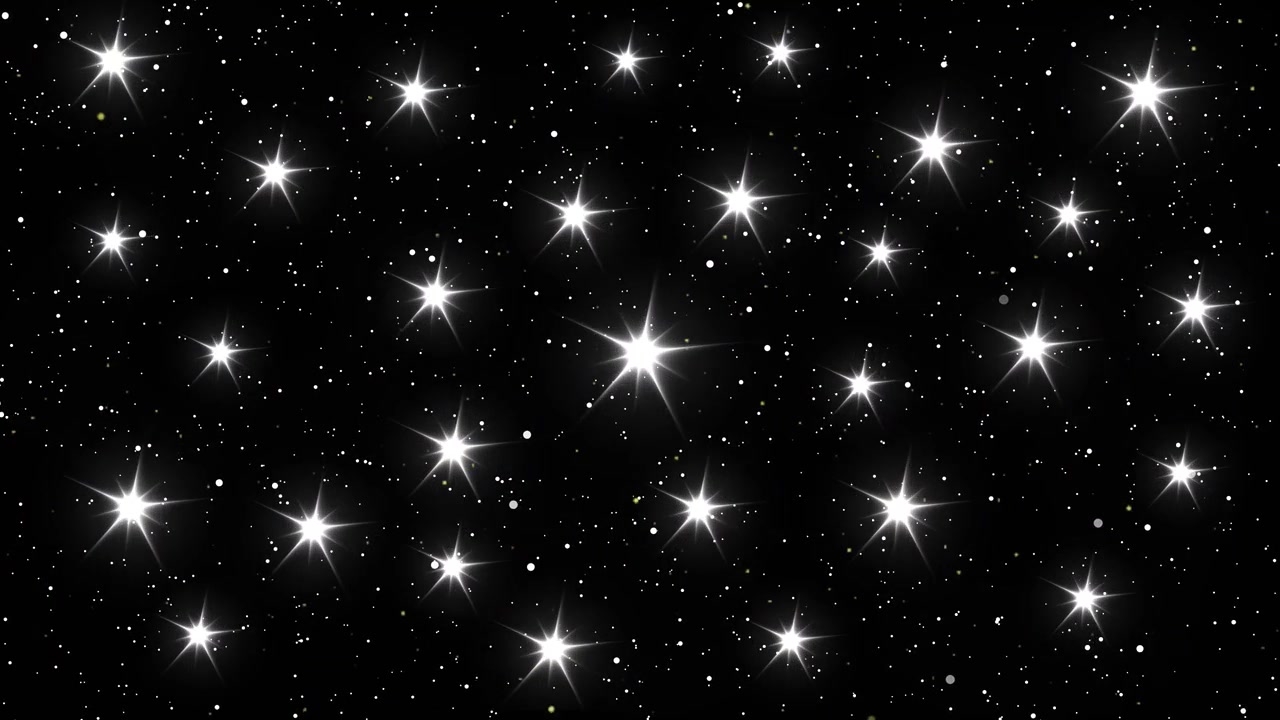 Stelle scintillanti animate su sfondo di cielo notturno scuro