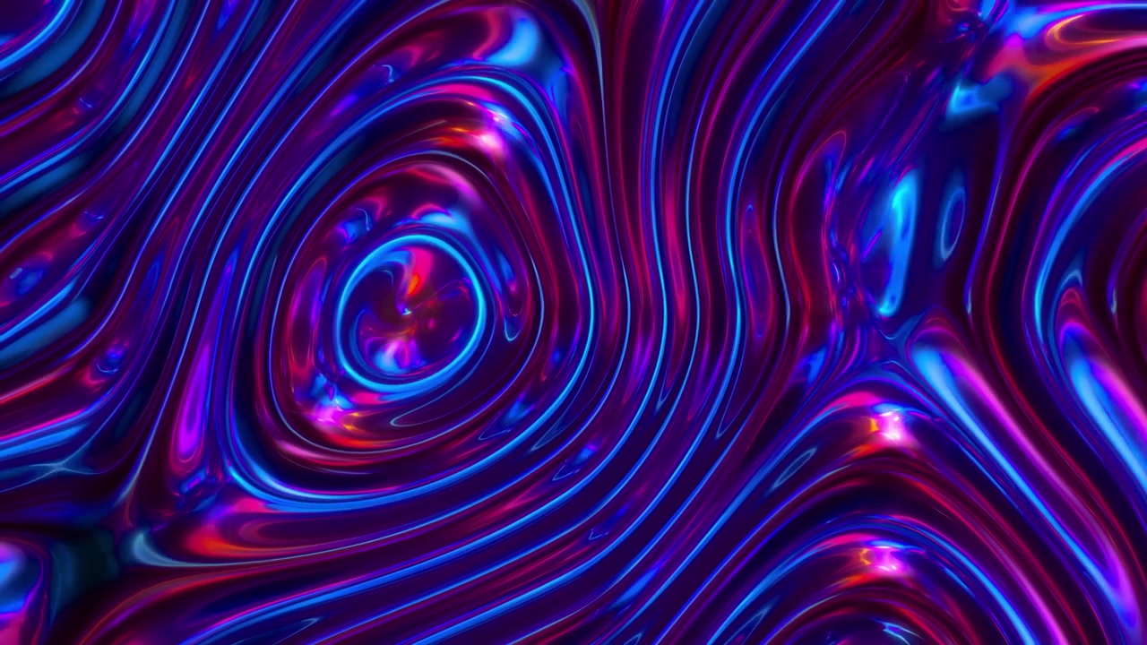 Abstract iridescent liquid waves seamless loop background
