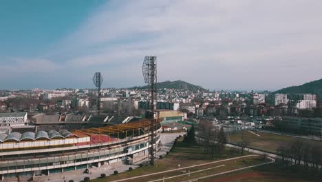 flying over the plovdiv rowing canal in bulgaria and following some rowers