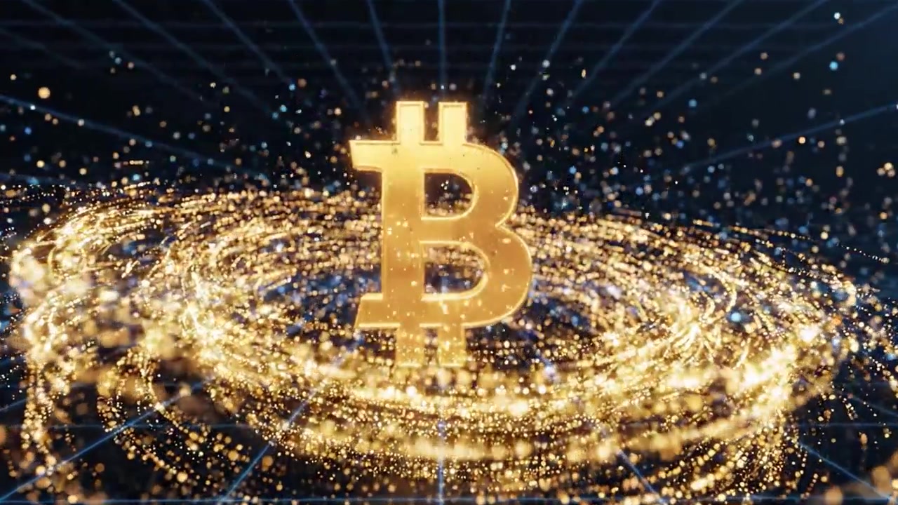 A Stunning Glow of Cryptocurrency Visuals: The Bitcoin Symbol Swirls with Energy and Light in a Digital Universe, Showcasing the Future of Digital Finance and Technology.