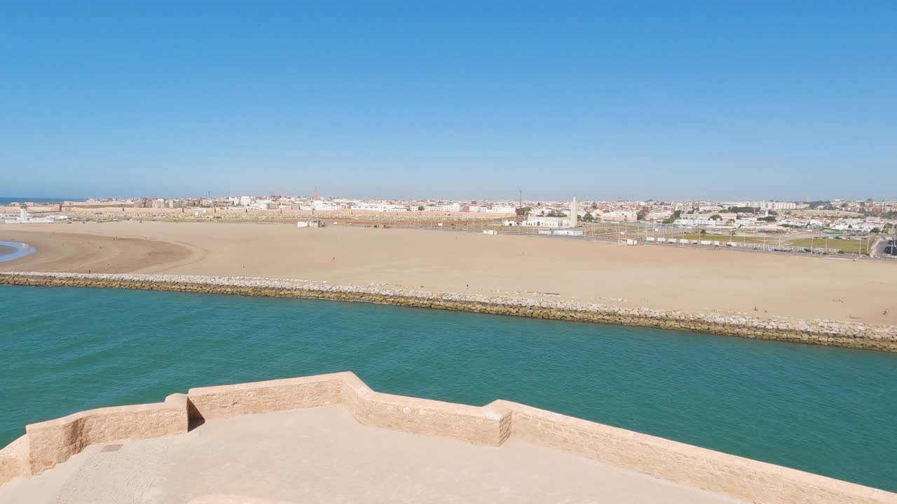 marruecos panorámica tomada en la parte superior de rabat kasbah de las udayas, lugar oudaya