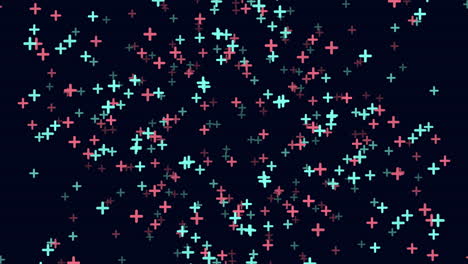 cuadrícula cruzada colorida en fondo oscuro patrón rosa y azul