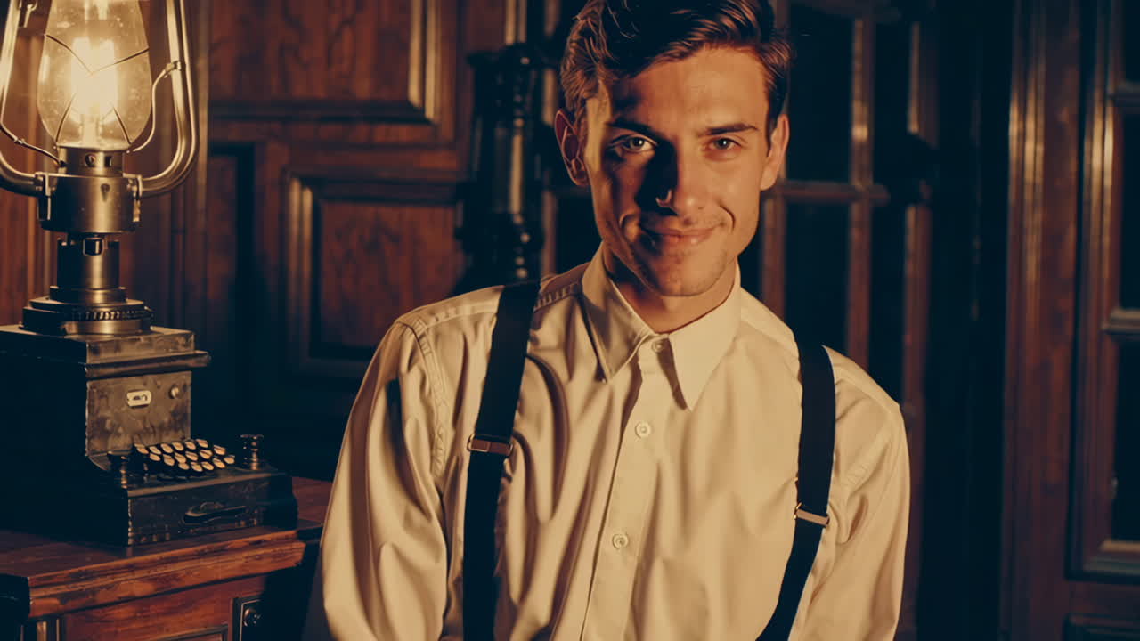 Vintage Style Portrait of a Man in a Retro Setting