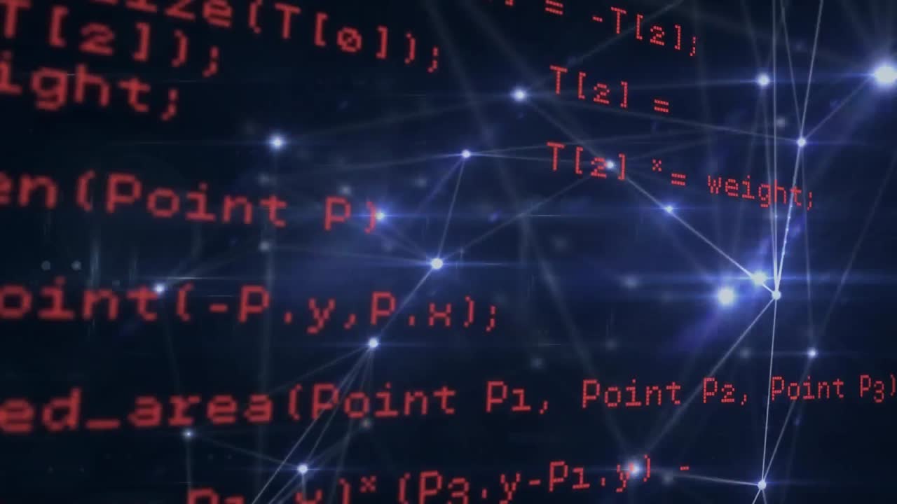 Animation of network of connections over data processing
