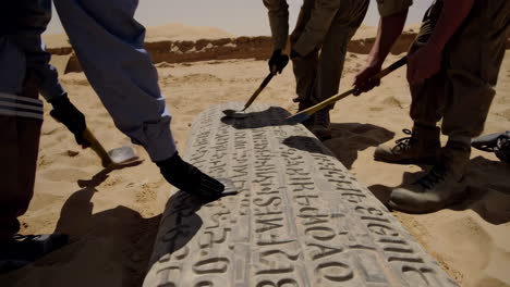 archaeological excavation in a desert