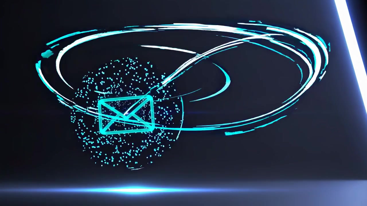 Glowing Email Icon with Abstract Digital Animation