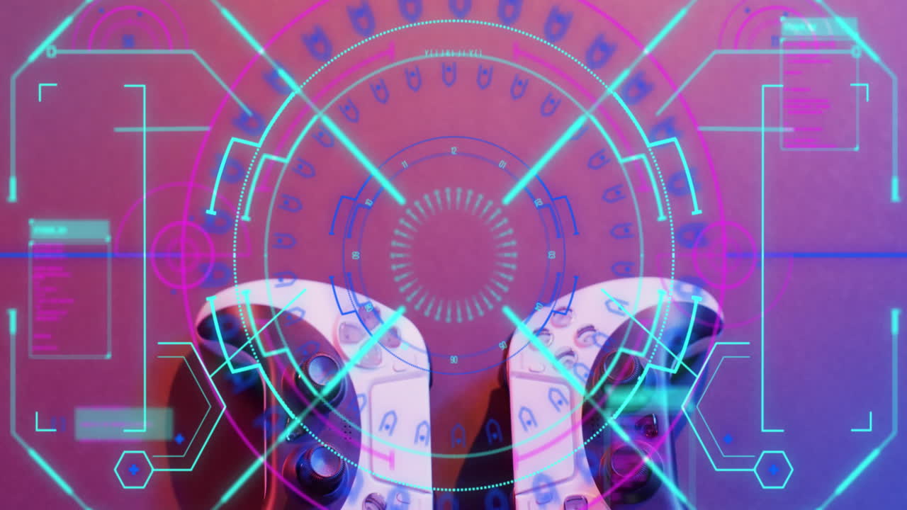 animazione dell'ambito e elaborazione dei dati su pad di videogiochi