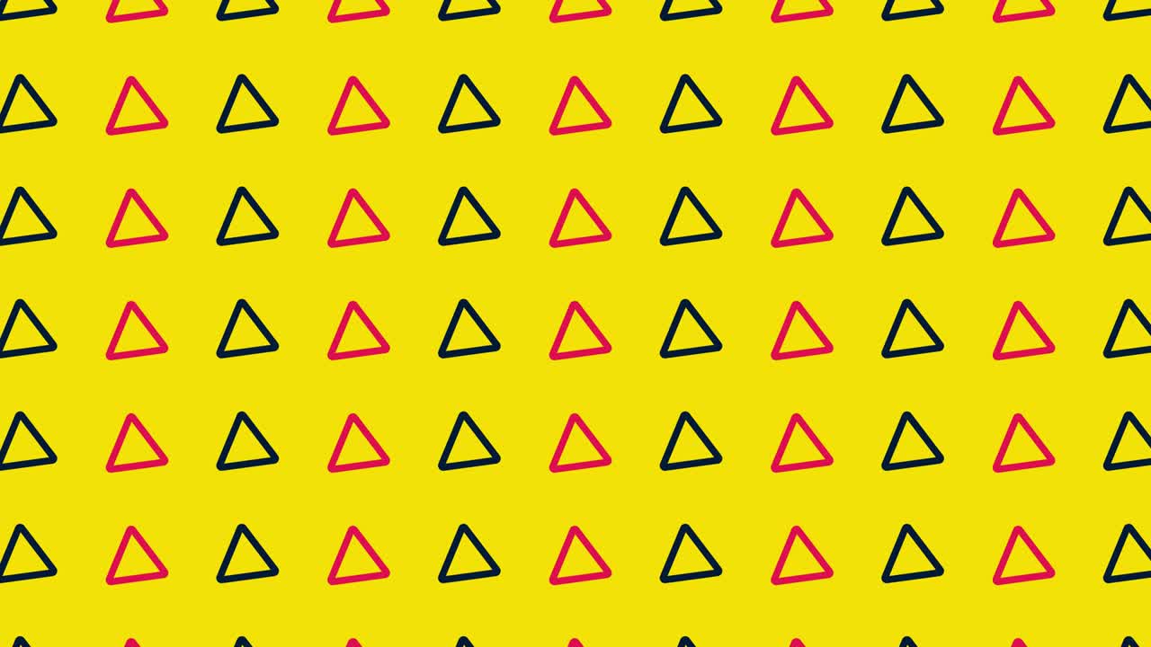 Pattern of pink and black geometric shapes in retro, memphis 80s 90s style. Animated vintage abstract background. Seamless pop art design. 4K video motion